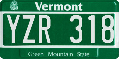 VT license plate YZR318
