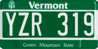 VT license plate YZR319