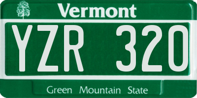 VT license plate YZR320