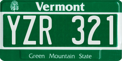 VT license plate YZR321