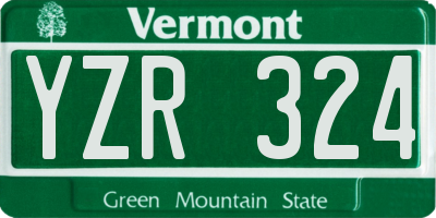 VT license plate YZR324