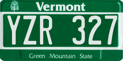 VT license plate YZR327