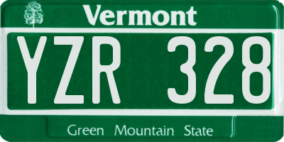 VT license plate YZR328