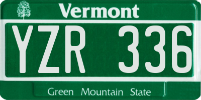 VT license plate YZR336