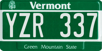 VT license plate YZR337