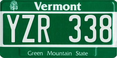 VT license plate YZR338