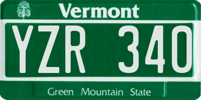 VT license plate YZR340