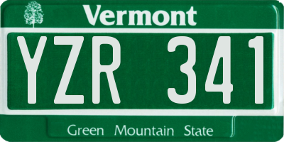 VT license plate YZR341