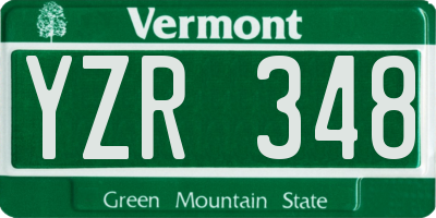 VT license plate YZR348