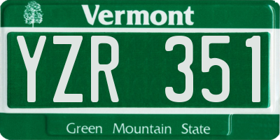 VT license plate YZR351