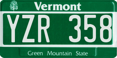 VT license plate YZR358