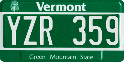 VT license plate YZR359