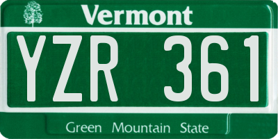 VT license plate YZR361