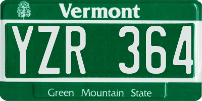 VT license plate YZR364