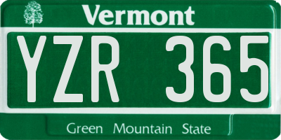 VT license plate YZR365