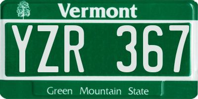 VT license plate YZR367