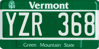 VT license plate YZR368