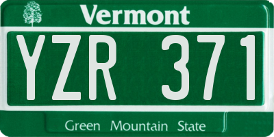 VT license plate YZR371