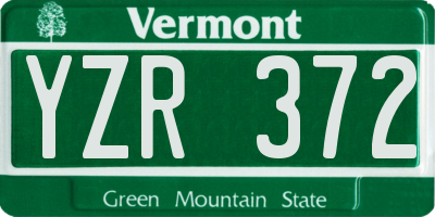 VT license plate YZR372