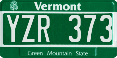 VT license plate YZR373