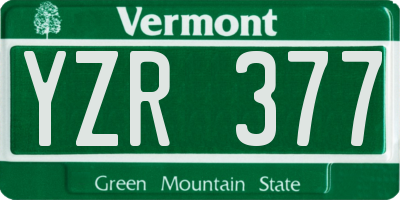VT license plate YZR377