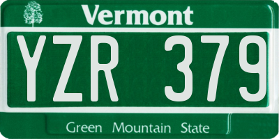VT license plate YZR379