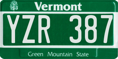 VT license plate YZR387