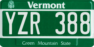 VT license plate YZR388