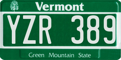 VT license plate YZR389