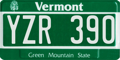 VT license plate YZR390