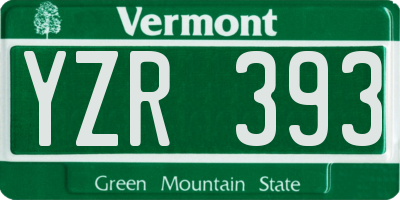 VT license plate YZR393