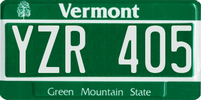 VT license plate YZR405