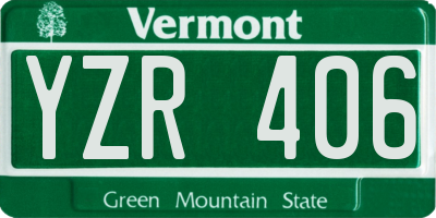 VT license plate YZR406