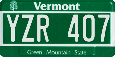 VT license plate YZR407