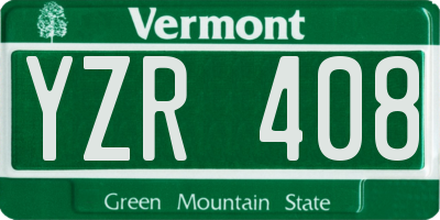 VT license plate YZR408
