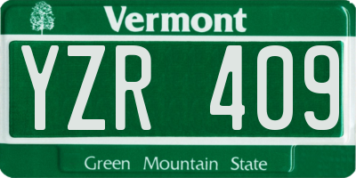 VT license plate YZR409