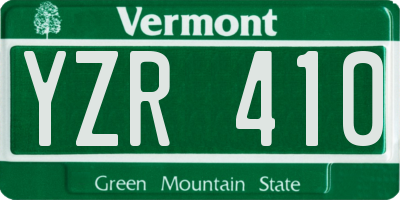 VT license plate YZR410