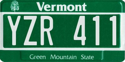 VT license plate YZR411