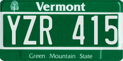 VT license plate YZR415
