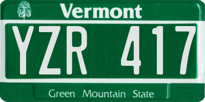 VT license plate YZR417