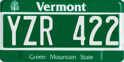 VT license plate YZR422