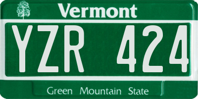 VT license plate YZR424