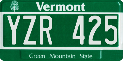 VT license plate YZR425