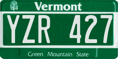 VT license plate YZR427