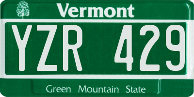 VT license plate YZR429