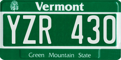 VT license plate YZR430