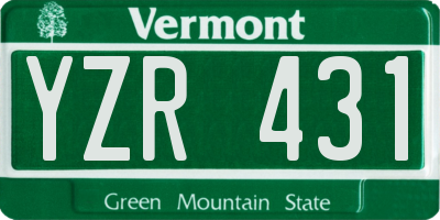 VT license plate YZR431