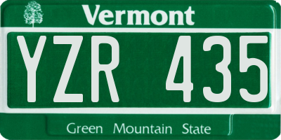 VT license plate YZR435
