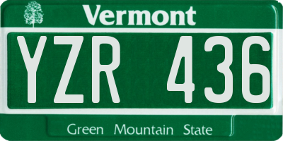 VT license plate YZR436