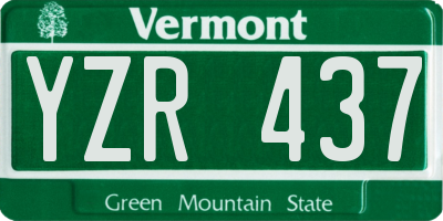 VT license plate YZR437